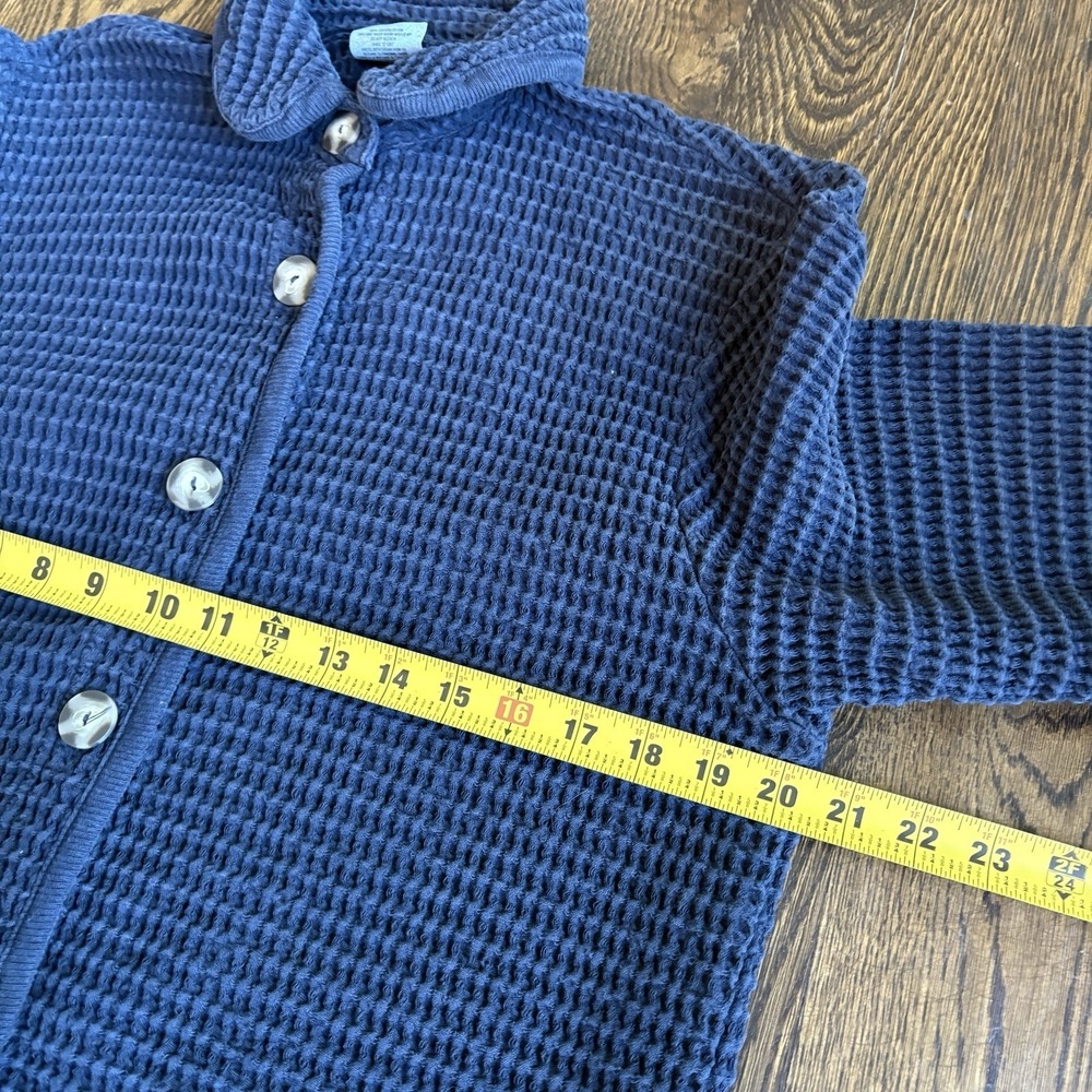 VTG 90s Republic Blues Waffle Knit Cotton Cardigan Blue Sweater Women's M Canada - Picture 8 of 8